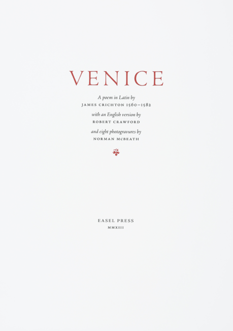 Venice Title Page